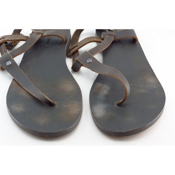 Treasure & Bond T-Strap Sandals Gray Leather Women Shoes Size 8 Medium - Picture 2 of 6